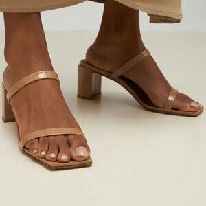 By Far Tanya Patent Leather Sandals, size US 11